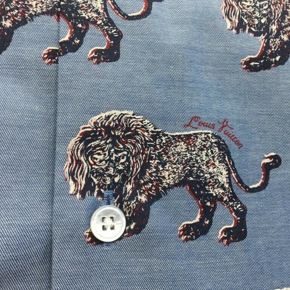 New Authentic Men Louis Vuitton Chapman Lion Shirt - Picture 6 of 10